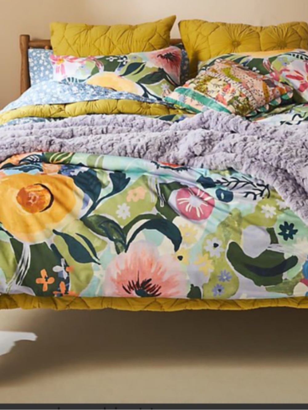 Anthropologie Marguerite Organic Sateen Queen Duvet 5 piece set